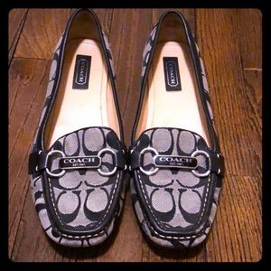 Coach Signature C Loafer Flats in Black/Gray Sz 9